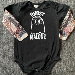 Ghost Malone Onesie with tattoo sleeves - 18/24m